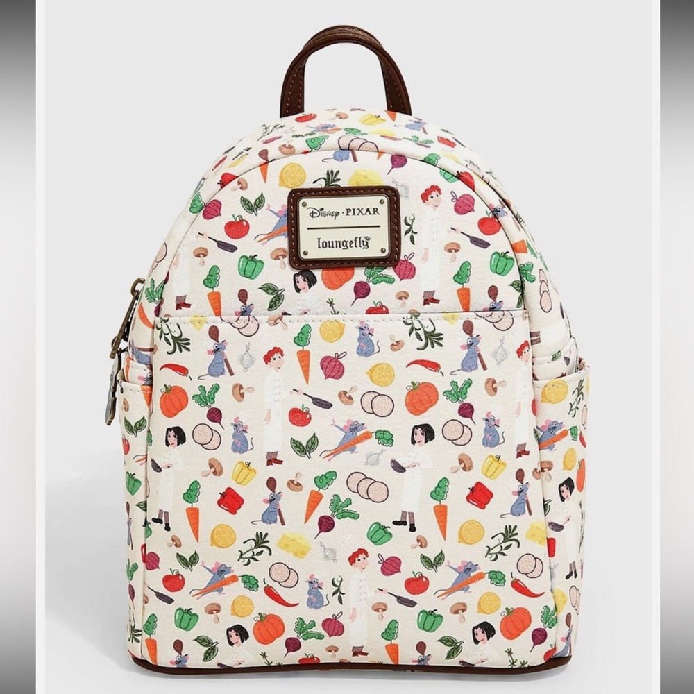NWOT Loungefly Disney Pixar Ratatouille White Garden Snack Mini Backpack